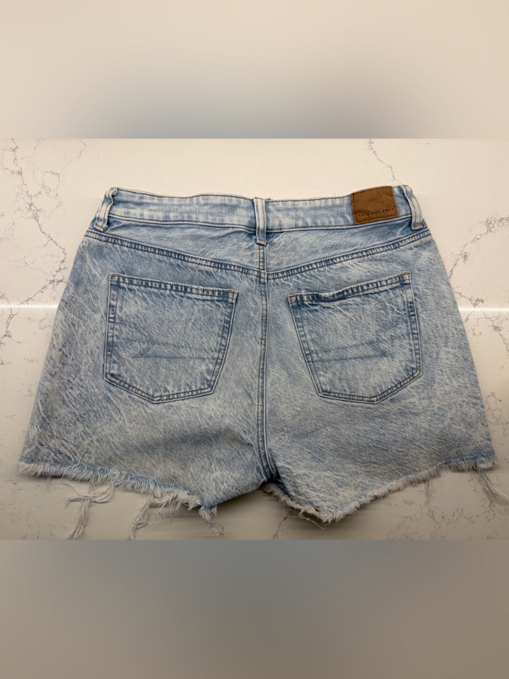 American Eagle Outfitters Women's Light Blue Distressed Denim Shorts - Picture 2 of 12